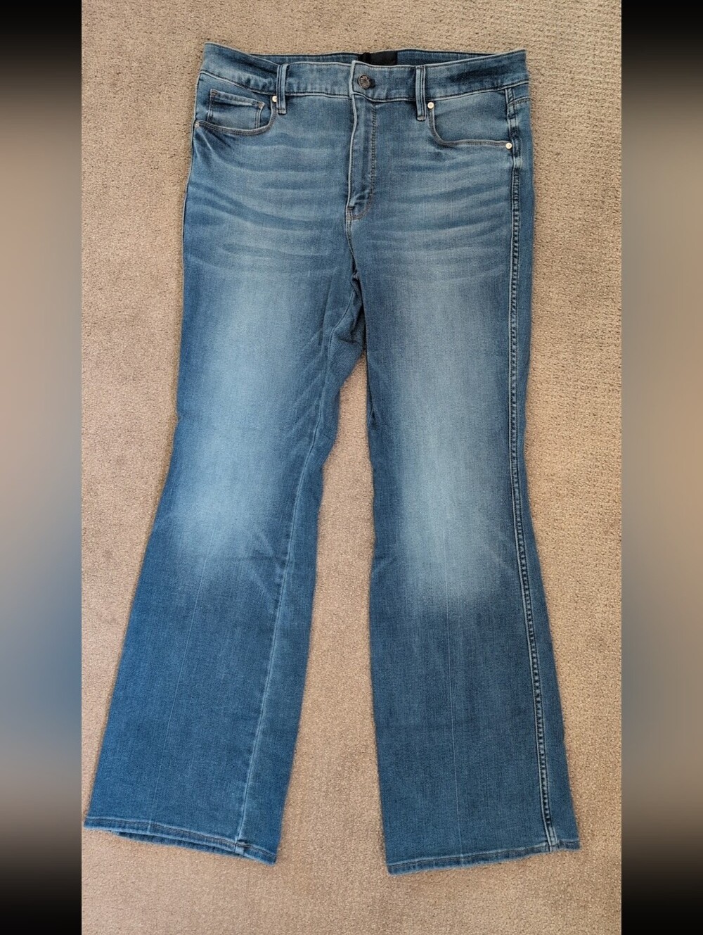 White House Black Market Everyday Soft Women's Skinny Flare High Rise Blue Jeans - Picture 4 of 6